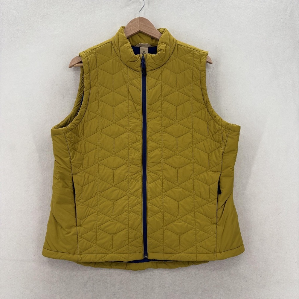 Duluth Agiloft Vest Womens XL Yellow Quilted Insulated Full Zip Pockets Outdoors